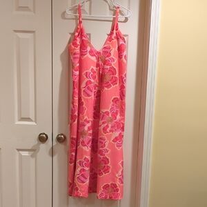 LOFT Pink and Orange Floral Dress